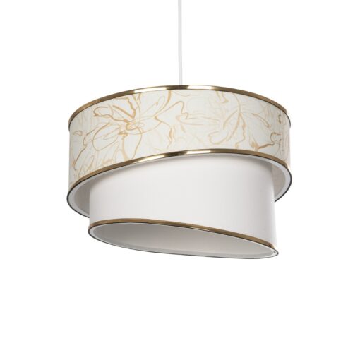 GloboStar® GLOBOSTAR® SONIA 203-0117 Μοντέρνο Κρεμαστό Φωτιστικό Οροφής με Ντουί 1 x E27 AC 220-240V IP20 - Λευκό & Χρυσό - Μ30 x Π30 x Υ24cm
