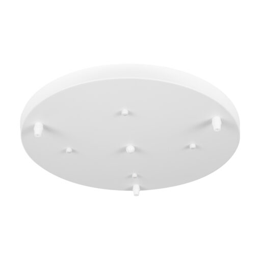 GloboStar® GloboStar® DIY 77540 Επιτοίχια Στρογγυλή Ροζέτα - Βάση για 3 Κρεμαστά Φωτιστικά - Φ40 x Υ3cm - Λευκό - Μεταλλικό - 5 Χρόνια Εγγύηση