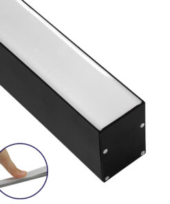 GloboStar® GloboStar® SURFACEPENDANT-PROFILE 70828-3M Προφίλ Αλουμινίου - Βάση & Ψύκτρα Ταινίας LED με Λευκό Γαλακτερό Κάλυμμα - Επιφανειακή & Κρεμαστή Χρήση - Πατητό Κάλυμμα - Μαύρο - 3 Μέτρα - Μ300 x Π5 x Υ7cm