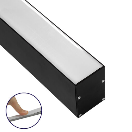 GloboStar® GloboStar® SURFACEPENDANT-PROFILE 70828-3M Προφίλ Αλουμινίου - Βάση & Ψύκτρα Ταινίας LED με Λευκό Γαλακτερό Κάλυμμα - Επιφανειακή & Κρεμαστή Χρήση - Πατητό Κάλυμμα - Μαύρο - 3 Μέτρα - Μ300 x Π5 x Υ7cm