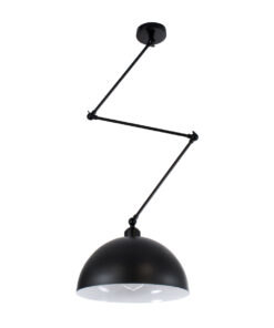 GloboStar® GloboStar® LOTUS 00939 Μοντέρνο Φωτιστικό Οροφής Καμπάνα Μονόφωτο 1 x E27 IP20 Μαύρο & Λευκό Μέταλλο - Μ30 x Π30 x Υ21cm