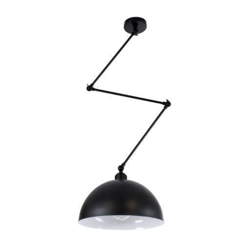 GloboStar® GloboStar® LOTUS 00939 Μοντέρνο Φωτιστικό Οροφής Καμπάνα Μονόφωτο 1 x E27 IP20 Μαύρο & Λευκό Μέταλλο - Μ30 x Π30 x Υ21cm