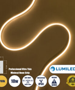 GloboStar® GloboStar® NEONPRO 61527 Professional Neon Flex LED 10W/m 1200lm/m 120° DC 48V Αδιάβροχη IP68 - 120 x SMD 2835 LED Chip/Μέτρο - Dimmable - Μ100 x Π6 x Υ1.2cm - Θερμό Λευκό 2700K - LUMILEDS High Efficiency Chips - 6 Χρόνια Εγγύηση