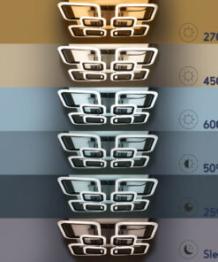 GloboStar® ROYAL-S 61326 Φωτιστικό Οροφής Design LED CCT 135W 16200lm 360° AC 220-240V - Εναλλαγή Φωτισμού μέσω Τηλεχειριστηρίου All In One Ψυχρό 6000k+Φυσικό 4500k+Θερμό 2700k Dimmable Μ58.5 x Π58.5 x Υ12cm - Ασημί Νίκελ - 3 Years Warranty 16 c60cbf 61326 8