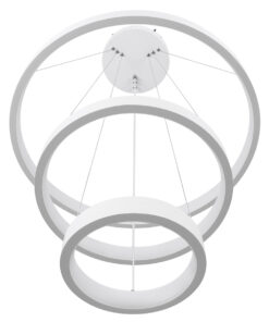 GLOBOSTAR® NEMESIS TRIO 61168-DECO Μοντέρνο Κρεμαστό Φωτιστικό Οροφής LED 100W 12123lm 360° AC 220-240V IP20 Ρυθμιζόμενο Λευκό CCT με Χειριστήριο από 2700K έως 6000K Dimmable - Lumileds SMD Chip - Λευκό - Μ25 x Π40 x Υ60cm - 3 Χρόνια Εγγύηση 21 c65734 61168 6