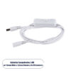 GloboStar® GloboStar® 70681 Καλώδιο Διακόπτης ON/OFF DC 12-24V 180cm από Jack Male 2.1x5.5mm σε Female 2.1x5.5mm Λευκό L185 x W1.9 x H1.5cm