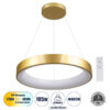 GloboStar® GLOBOSTAR® SALEM 61247 Μοντέρνο Κρεμαστό Φωτιστικό Οροφής LED 105W 12075lm 120° AC 220-240V IP20 Ρυθμιζόμενο Λευκό CCT με Χειριστήριο από 2700K έως 6000K Dimmable - Lumileds SMD Chip - Χρυσό - Μ60 x Π60 x Υ7cm - 3 Χρόνια Εγγύηση