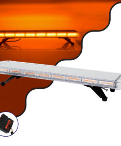 GloboStar® GloboStar® 85189 PRO Series Φάρος Σήμανσης Οχήματος Οδικής Βοήθείας για Αυτοκίνητα & Φορτηγά 6 Προγραμμάτων Φωτισμού STROBE LED COB 180W DC 10-30V Αδιάβροχος IP66 Πορτοκαλί