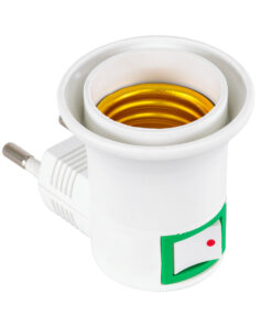 GloboStar® GloboStar® 78956 Αντάπτορας - Βάση E27 για Φωτάκι Νυχτός ELLIS με Διακόπτη On/Off Μ3.3 x Π6 x Υ5cm