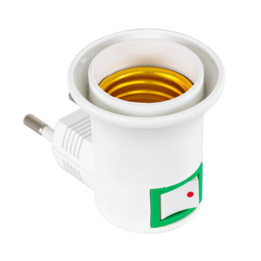 GloboStar® GloboStar® 78956 Αντάπτορας - Βάση E27 για Φωτάκι Νυχτός ELLIS με Διακόπτη On/Off Μ3.3 x Π6 x Υ5cm