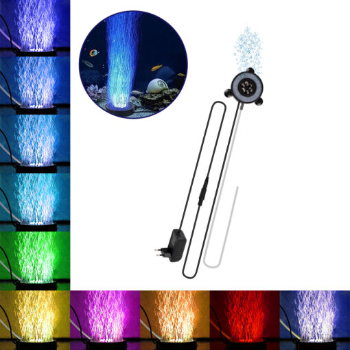 GloboStar® GloboStar® 79682 Φωτιστικό Ενυδρείου & Οξυγονωτής / Μηχανισμός Φυσαλίδων Φ5.5cm LED 7.2W 180° AC 230V Αδιάβροχο IP68 Πολύχρωμο RGB