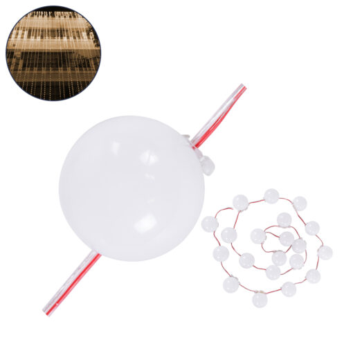 GloboStar® GloboStar® S-90138 Facade Module Chain String with 20 Spots - Αλυσίδα Γιρλάντα με 20 Σποτ LED SMD 3535 15W 20LED 20PIXEL 1200lm 240° DC 12V IP67 Θερμό Λευκό 2700K - Λευκό Σώμα - Μ200 x Π5 x Υ5cm