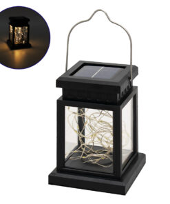 GloboStar® GLOBOSTAR® LANTERNIA 71505 Διακοσμητικό Φαναράκι LED 1W 50lm 180° DC 5V με Φωτοβολταϊκό Panel 5V 0.1W & Επαναφορτιζόμενη Μπαταρία Li-ion 3.2V 120mAh Αδιάβροχο IP65 Θερμό Λευκό 2700K - Μ9 x Π9 x Υ12.5cm - 1 Χρόνο Εγγύηση