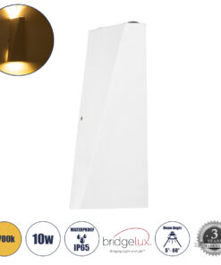 GloboStar® GloboStar® TRIANDE 60551 Φωτιστικό Τοίχου - Απλίκα Αρχιτεκτονικού Φωτισμού Εσωτερικού/Εξωτερικού Χώρου Up & Down LED 10W 1150lm 5° & 60° AC 220-240V Αδιάβροχο IP65 Μ8.5 x Π8.5 x Υ20cm - Θερμό Λευκό 2700K - Λευκό - Bridgelux Chip - 3 Χρόνια Εγγύηση