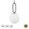 GloboStar® GLOBOSTAR® BELLISSIMO 61489 Μοντέρνο Κρεμαστό Φωτιστικό Οροφής με Ντουί 1 x E27 AC 220-240V IP20 - Λευκό & Μαύρο - Μ20 x Π20 x Υ42cm