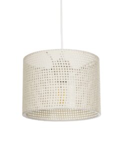 GloboStar® GLOBOSTAR® CLAIRIE 203-0134 Μοντέρνο Κρεμαστό Φωτιστικό Οροφής με Ντουί 1 x E27 AC 220-240V IP20 - Μπεζ - Μ22 x Π22 x Υ18cm