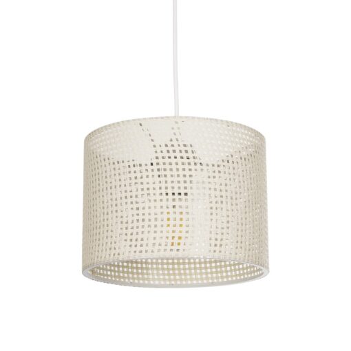 GloboStar® GLOBOSTAR® CLAIRIE 203-0134 Μοντέρνο Κρεμαστό Φωτιστικό Οροφής με Ντουί 1 x E27 AC 220-240V IP20 - Μπεζ - Μ22 x Π22 x Υ18cm