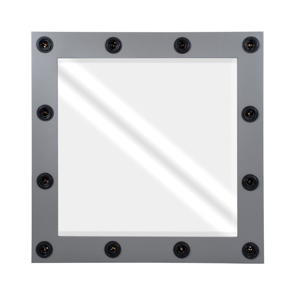 GloboStar® MAKEUP MIRROR-80x80-6 Μοντέρνος Καθρέπτης Μακιγιάζ με Πλαίσιο Φυσικού Ξύλου με Διακόπτη On/Off 12 x E27 AC220-240V - Μ80 x Π7 x Υ80cm - Γκρι Ανθρακί 4 GloboStar® MAKEUP MIRROR-80x80-6 Μοντέρνος Καθρέπτης Μακιγιάζ με Πλαίσιο Φυσικού Ξύλου με Διακόπτη On/Off 12 x E27 AC220-240V - Μ80 x Π7 x Υ80cm - Γκρι Ανθρακί - Image 3