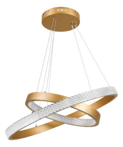 Alternative view of GLOBOSTAR® DIAMOND DUO 61151-DECO Μοντέρνο Κρεμαστό Φωτιστικό Οροφής LED 75W 8743lm 360° AC 220-240V IP20 Ρυθμιζόμενο Λευκό CCT με Χειριστήριο από 2700K έως 6000K Dimmable - Lumileds SMD Chip - Χρυσό Βούρτσας - Μ60 x Π60 x Υ40cm - 3 Χρόνια Εγγύηση