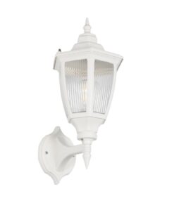 GloboStar® GloboStar® ENGLAND 202-0012 Vintage Επιτοίχιο Φωτιστικό Φαναράκι Μονόφωτο 1 x E27 IP44 Λευκό Πλαστικό - Μ20 x Π20 x Υ30cm