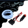 GloboStar® GloboStar® 82200 TUBE 360° Degree Διακοσμητική EL-Wire Neon Αυτοκινήτου Κορδόνι ΣΕΤ 3m 1W/3m 30lm/m 360° DC 12V με Βύσμα Αναπτήρα Αυτοκινήτου Αδιάβροχη IP68 Ψυχρό Λευκό 6000K