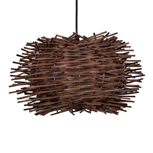 GloboStar® GLOBOSTAR® MINORCA 01733 Boho Κρεμαστό Φωτιστικό Οροφής με Ντουί 1 x E27 AC 220-240V IP20 - Καφέ - Μ35 x Π35 x Υ23cm