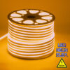 GloboStar® GloboStar® 70566 OVALE 120° Degree Neon Flex Epistar LED SMD 2835 1m 12W/m 120LED/m 1020lm/m 120° DC 24V Αδιάβροχη IP68 Gold - Ultra Θερμό 2200K Dimmable