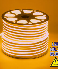 GloboStar® GloboStar® 70566 OVALE 120° Degree Neon Flex Epistar LED SMD 2835 1m 12W/m 120LED/m 1020lm/m 120° DC 24V Αδιάβροχη IP68 Gold - Ultra Θερμό 2200K Dimmable