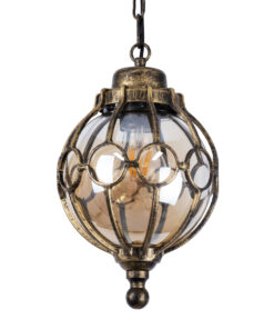 GloboStar® GLOBOSTAR® ETOILE 00988 Vintage Κρεμαστό Φωτιστικό Οροφής με Ντουί 1 x E27 AC 220-240V IP20 - Μπρούτζινο Εφέ Σκουριάς - Μ18 x Π18 x Y27cm