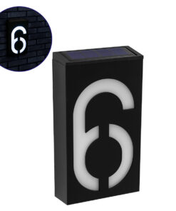 GloboStar® GloboStar® 71516 Αυτόνομο Ηλιακό Φωτιστικό LED SMD 1W 100lm με Ενσωματωμένη Μπαταρία 1000mAh - Φωτοβολταϊκό Πάνελ με Αισθητήρα Ημέρας-Νύχτας για Αρίθμηση Δρόμου με Αριθμό 6 Αδιάβροχο IP55 Ψυχρό Λευκό 6000K