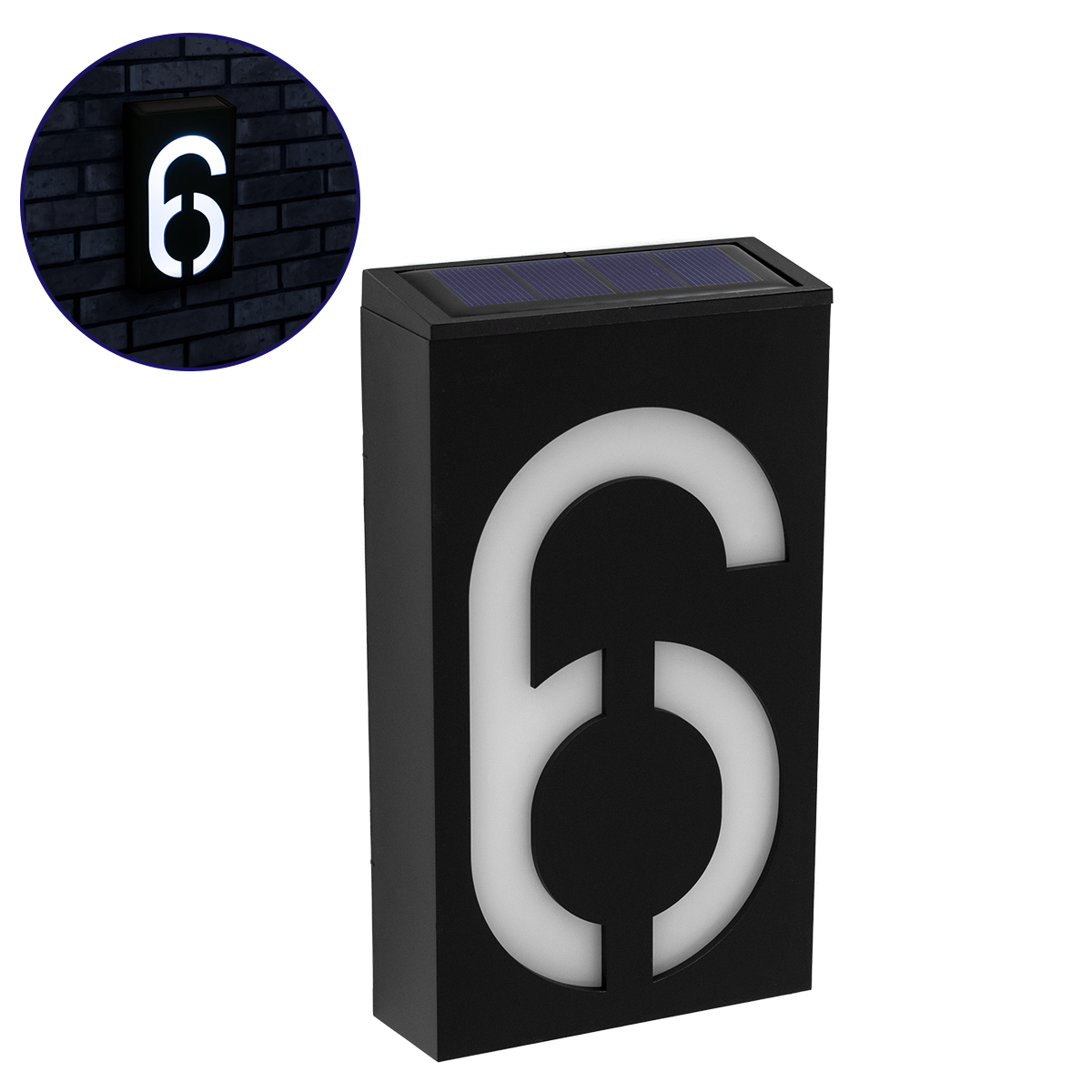 GloboStar® 71516 Αυτόνομο Ηλιακό Φωτιστικό LED SMD 1W 100lm με Ενσωματωμένη Μπαταρία 1000mAh - Φωτοβολταϊκό Πάνελ με Αισθητήρα Ημέρας-Νύχτας για Αρίθμηση Δρόμου με Αριθμό 6 Αδιάβροχο IP55 Ψυχρό Λευκό 6000K 2 GloboStar® GloboStar® 71516 Αυτόνομο Ηλιακό Φωτιστικό LED SMD 1W 100lm με Ενσωματωμένη Μπαταρία 1000mAh - Φωτοβολταϊκό Πάνελ με Αισθητήρα Ημέρας-Νύχτας για Αρίθμηση Δρόμου με Αριθμό 6 Αδιάβροχο IP55 Ψυχρό Λευκό 6000K