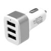 GloboStar® Globostar® 79501 Ασημί Φορτιστής Αυτοκινήτου DC 12-24V με 3 Εξόδους USB DC 5V Max 3.1A 20W και Καλώδιο USB σε Type-C