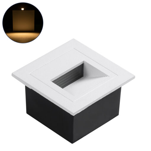 GloboStar® GLOBOSTAR® STEP-MINA 90626 Χωνευτό Αρχιτεκτονικό Φωτιστικό Διαδρόμου/Σκαλοπατιού LED 3W 330lm 30° DC 24V Αδιάβροχο IP65 Θερμό Λευκό 2700K Dimmable - Μαύρο & Λευκό - Μ8.3 x Π8.3 x Υ5cm / Μ6.6 x Π6.6cm - 3 Χρόνια Εγγύηση