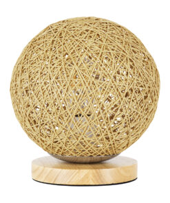 GloboStar® GLOBOSTAR® OCEANA 01336 Boho Επιτραπέζιο Φωτιστικό Πορτατίφ με Ντουί 1 x E27 AC 220-240V IP20 - Μπεζ - M20 x Π20 x Υ22cm