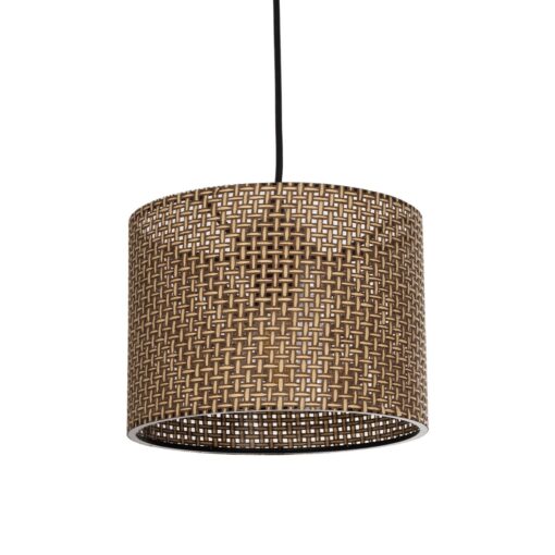 GloboStar® GLOBOSTAR® CLAIRIE 203-0132 Μοντέρνο Κρεμαστό Φωτιστικό Οροφής με Ντουί 1 x E27 AC 220-240V IP20 - Καφέ - Μ22 x Π22 x Υ18cm