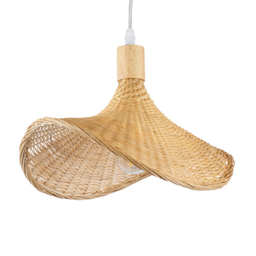 GloboStar® GLOBOSTAR® CUBA 01715 Boho Κρεμαστό Φωτιστικό Οροφής με Ντουί 1 x E27 AC 220-240V IP20 - Μπεζ - Μ33 x Π33 x Υ25cm