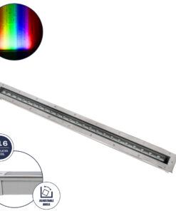 GloboStar® GloboStar® UNDERGROUND-PASSAGGIO 90197 Χωνευτό Φωτιστικό Wall Washer Δαπέδου LED 24W 2040lm 10° DC 24V Αδιάβροχο IP68 με Ρυθμιζόμενη Γωνία Φωτισμού L108 x W9 x H7.5cm RGBW DMX512 - Ανοξείδωτο Ατσάλι - 3 Years Warranty