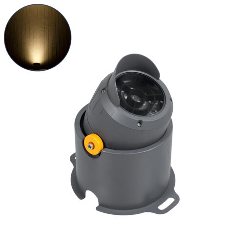 GloboStar® GLOBOSTAR® FLOOD-SIMA 90493 Κινούμενος Προβολέας Σποτ Wall Washer με Αντιθαμβωτική Γρίλια LED 24W 2160lm 30° DC 24V Αδιάβροχο IP67 Θερμό Λευκό 2700K Dimmable - Γκρι Ανθρακί - Μ14.5 x Π24.2 x Υ22.5cm - 3 Χρόνια Εγγύηση