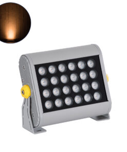 GloboStar® GLOBOSTAR® FLOOD-HENA 90444 Προβολέας Σποτ Wall Washer LED 24W 2040lm 30° AC 220-240V Αδιάβροχο IP67 Πορτοκαλί 2200K - Ασημί - Μ22.5 x Π6 x Υ16.5cm - 3 Χρόνια Εγγύηση