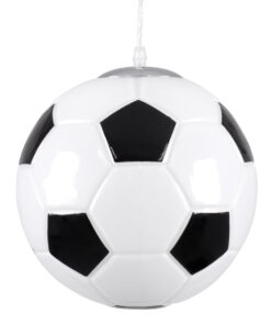 GloboStar® GLOBOSTAR® FOOTBALL 00647 Παιδικό Κρεμαστό Φωτιστικό Οροφής με Ντουί 1 x E27 AC 220-240V IP20 - Λευκό & Μαύρο - Μ25 x Π25 x Υ25cm