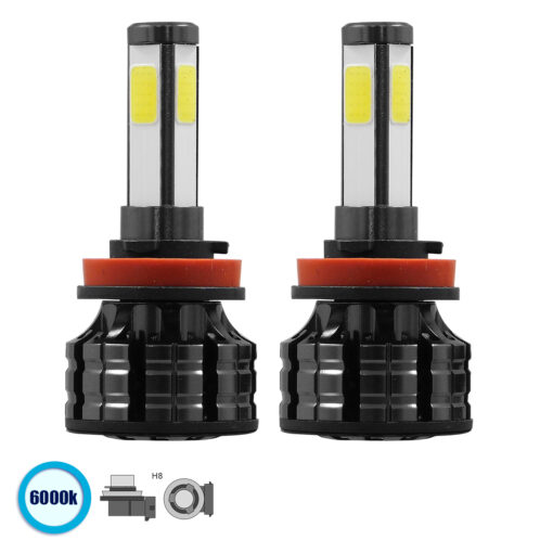 GloboStar® GloboStar® 82044 H8 K9 Line KIT Βασικού Φωτισμού Αυτοκινήτου & Φορτηγού 3rd Generation Can-Bus Series LED CREE CXB COB 100W 14000lm DC 9-32V Αδιάβροχο IP66 Ψυχρό Λευκό 6000K