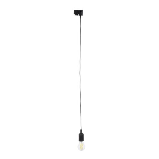 GloboStar® GloboStar 60859 Αντάπτορας Κρέμασης Φωτιστικού -  Μονοφασικός 2 Καλωδίων με 1 Μέτρο Υφασμάτινο Καλώδιο και Ντουί E27 AC 220-240V IP20 Μ7 x Π3 x Υ4cm - Μαύρο
