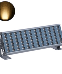 GloboStar® GloboStar® FLOOD-TENA 90221 Προβολέας Wall Washer για Φωτισμό Κτιρίων LED 72W 6480lm 10° DC 24V Αδιάβροχο IP65 L46.5 x W7 x H16.5cm Θερμό Λευκό 2700K - Ασημί - 3 Years Warranty