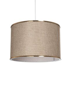 GloboStar® GLOBOSTAR® ELECTRA 203-0112 Μοντέρνο Κρεμαστό Φωτιστικό Οροφής με Ντουί 1 x E27 AC 220-240V IP20 - Mπεζ & Χρυσό - Μ30 x Π30 x Υ23cm