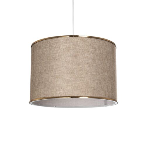 GloboStar® GLOBOSTAR® ELECTRA 203-0112 Μοντέρνο Κρεμαστό Φωτιστικό Οροφής με Ντουί 1 x E27 AC 220-240V IP20 - Mπεζ & Χρυσό - Μ30 x Π30 x Υ23cm