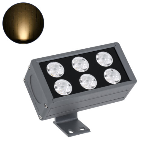 GloboStar® GLOBOSTAR® FLOOD-DANY 90375 Προβολέας Σποτ Wall Washer LED 24W 2640lm 5° DC 24V Αδιάβροχο IP65 Θερμό Λευκό 2700K Dimmable - Γκρι Ανθρακί - Μ16 x Π9.5 x Υ7.5cm - 3 Χρόνια Εγγύηση