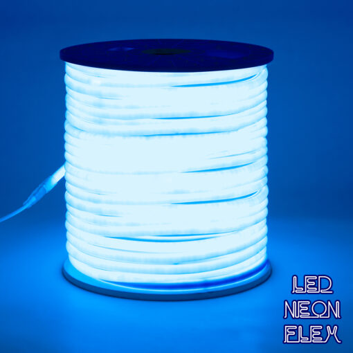 GloboStar® GloboStar® 70595 TUBE 360° Degree Neon Flex Epistar LED SMD 2835 1m 12W/m 120LED/m 840lm/m 360° DC 230V Αδιάβροχη IP68 Μπλε Dimmable