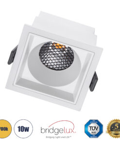GloboStar® GloboStar® PLUTO-M 60273 Χωνευτό LED Spot Downlight TrimLess Μ8.4xΠ8.4cm 10W 1250lm 38° AC 220-240V IP20 Μ8.4 x Π8.4 x Υ5.9cm - Τετράγωνο - Λευκό & Anti-Glare HoneyComb - Θερμό Λευκό 2700K - Bridgelux COB - 5 Years Warranty