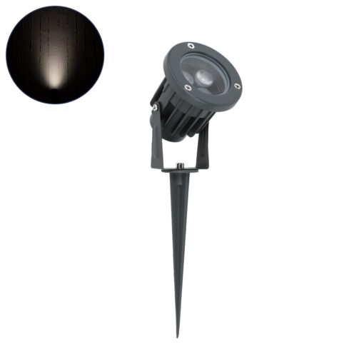 GloboStar® GloboStar® TREELIGHT-TZINA 90352 Σποτ Φωτισμού Ειδικό για Φυτά - Δέντρα με Βάση Κήπου / Καρφωτό LED 3W 285lm 10° DC 24V Αδιάβροχο IP65 L10.5 x W7.5 x H7.5cm Φυσικό Λευκό 4500K - Γκρι Ανθρακί - 3 Years Warranty