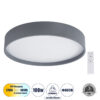 GloboStar® GloboStar® NARNIA 61260 Πλαφονιέρα Οροφής LED CCT 100W 11500lm 120° AC 220-240V - Εναλλαγή Φωτισμού μέσω Τηλεχειριστηρίου All In One Ψυχρό 6000k+Φυσικό 4500k+Θερμό 2700k Dimmable Φ60 x Υ10cm - Γκρι Ανθρακί - 3 Years Warranty